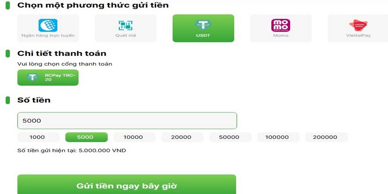 Nạp tiền OK9 dễ dàng khi sử dụng tài khoản ví tiền ảo